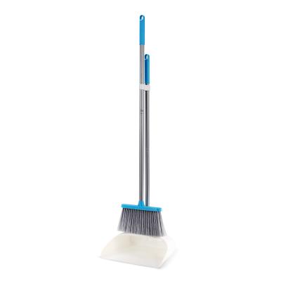 China BOOMJOY Durable Broom Wholesale Supplier Soft Bristle Brush Broom And Dustpan Set With Teeth for sale