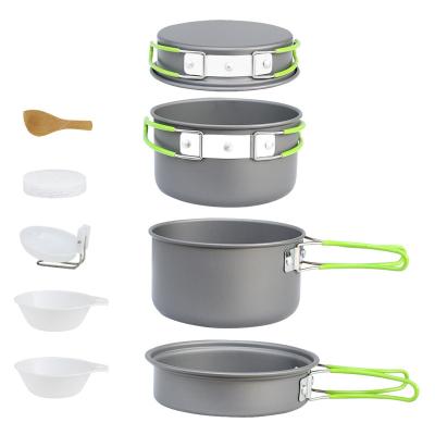 China Direct Selling Modern Simple Camping Cookware Pots And Pans Set For Outdoor Cooking Supplies for sale