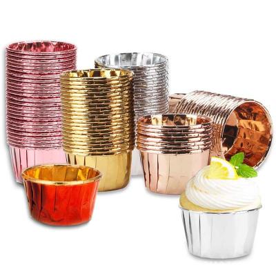 China Disposable Round Cup Bun Cup Professional Aluminum Foil Cake Cup Baking Supplies for sale