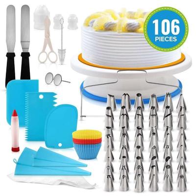 China Viable 106Pcs Baking Supplies Cake Decorating Supplies Kit Baking Pastry Nozzle Cake Decorating Tools Baking Tool Kit for sale