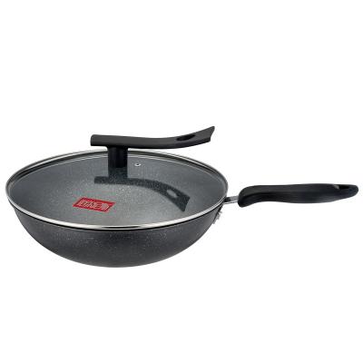 China Sustainable Wok 32cm Chinese Cast Iron Nonstick Cookware for sale