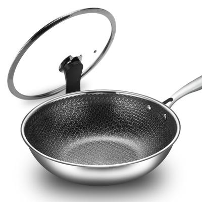 China Best Quality Metal Hardware Stainless Steel Sustainable Wok With Smokeless For Home Kitchen for sale