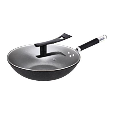 China Simple Modern Best Safe Material Chino Cast Iron Wok With With Glass Lid For Home Kitchen for sale