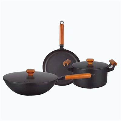 China Minimalist Cookware Sets Manufacturers Wholesale Cookware Cooking Pots Cast Iron Pot for sale