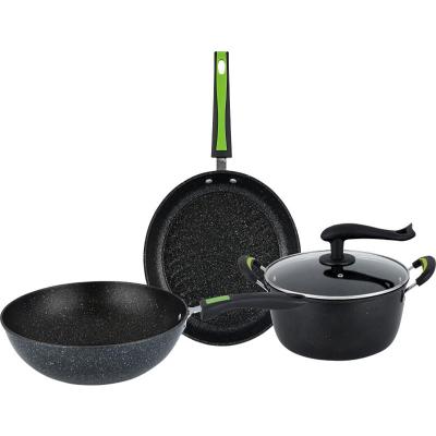 China Minimalist Cookware Set For Cookware Supplies Fry Nonstick Pan Iron Cookware Set for sale