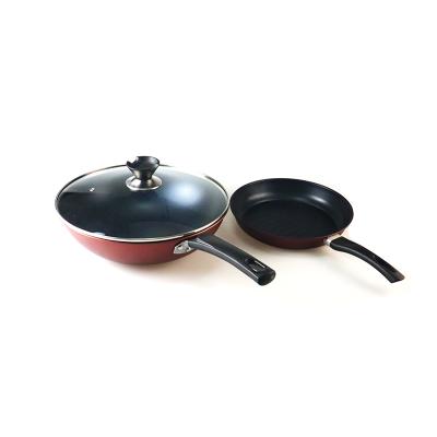 China Nonstick Pan Universal Nonstick Wok Twopiece Pan Gift Set Fine Iron Kitchen Set Minimalist Cookware Threepiece Factory Direct Selling for sale