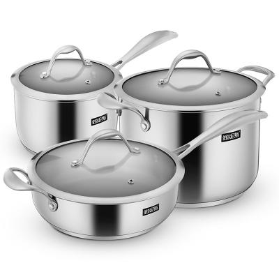 China Modern stainless steel cookware factory cookware set kitchen pot stainless steel dinner set cookware for sale