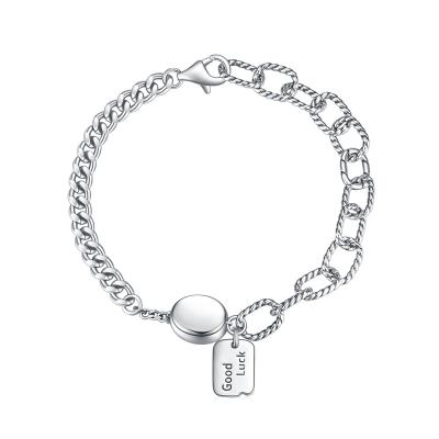 China The Other Niche Design Thai Silver Bracelet S925 Sterling Silver Lucky Square Luck Female Bracelet for sale