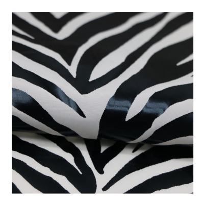 China Fashion Zebra Pattern Waterproof Foil Printed Poly Taffeta Foil Fabric for sale