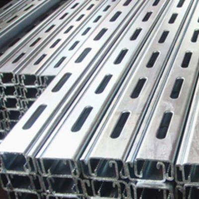 China Custom aluminum construction u profile 40X40 punched u profile l c channel strut steel channels aluminum channel unistrut price for sale