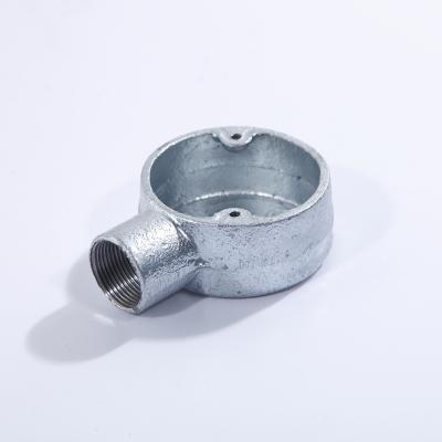 China Joint Pipeline Hot Dip Galvanized /Black Enamel 100% Pressure Test Malleable Iron Metal Conduit Tee Junction Box for sale