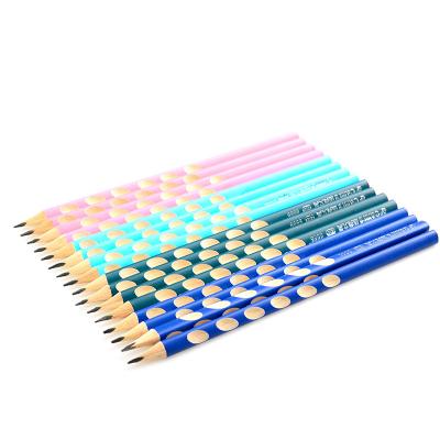 China 12pcs/set Wooden Student Correction Grip Posture Writing HB Pencil Set Painting Solid Wood Pencils Creative Stationery Pen For Kids for sale