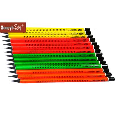 China School and Office Pencil Custom Standard Sharpened Fluorescent Paint Dipped HB Black Wooden Pencil for School and Office for sale