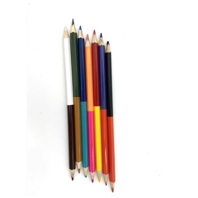 China School Student Pencil Promotional 2 in 1 Color Matching Dual Color Wooden Pencil Set for Kids Gift for sale