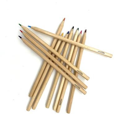 China Wholesale School Student Pencil Free Samples 7 Inch Natural Colored Pencil Custom Logo Drawing For Kids And Art for sale