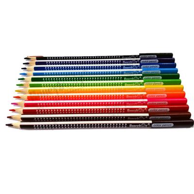 China School Student Pencil Honeyboy Dipped Top and Stripped Color Pencil for sale