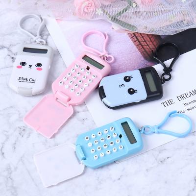 China Portable Cute Creative Key Chain Calculator Kawaii Mini Calculator Pocket Display Cartoon Calculator Digit Calculator Office Supplies for sale