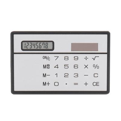 China Ultra Thin 8 Digit Solar Power Scientific Calculator with Touch Screen Credit Card Design Portable Mini Calculator for Business School for sale