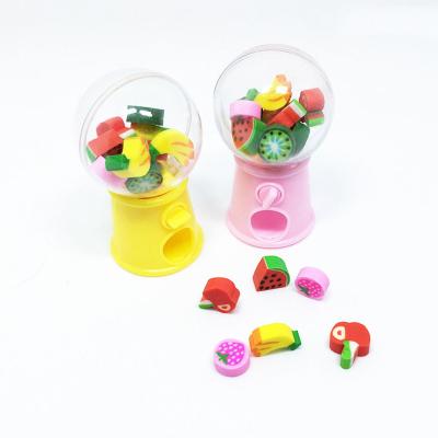 China Cute Kids Promotional Gum Eraser Fruit Animal Shaped Candy Machine Mini Rubber Kawaii Students Stationery School Correction Supplies Cute Korean for sale