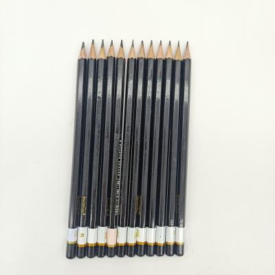 China Promotional Crayons 12pcs Pencils 12pcs Eco-Friendly Design Wooden Sketch Pencil Drawing Kit for sale