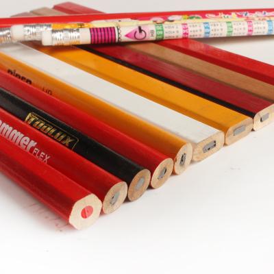 China Carpenter's Pen 10 Pcs Carpenter Pen 10 Pcs Red Octagonal Pencil Core Marking Pen Thick Woodworking Pencils Stationery Supplies for sale