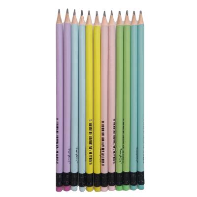 China School Writing Premium Quality Sharpened Macaron Logo Custom 7 Series Inches HB Pencils With Colored Eraser for sale