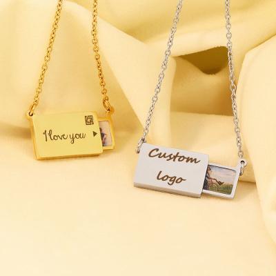 China Custom High Quality Stainless Steel Necklace Name Logo Pendant With Chain for sale