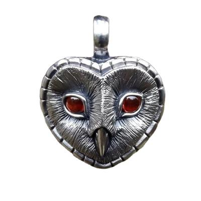 China High quality European and American men's retro personality trend fashionable Owl Head Pendant Necklace for sale