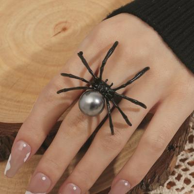 China 2023 Newest Halloween Spider Rings Punk Hip Hop Dark Alloy Rings Hot Selling In Simple Fashion Spider Rings for sale