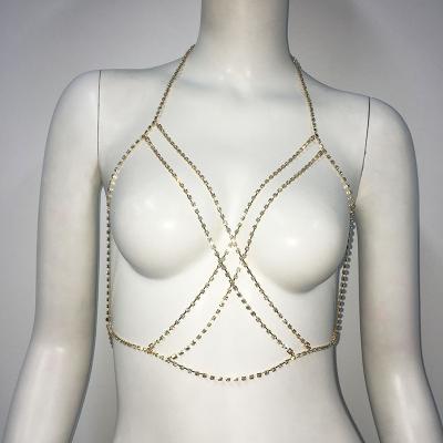 China High Quality Rhinestone Body Chain Chest Chain Tassel Waist Chain Group Fashion Accessories Sexy Women for sale