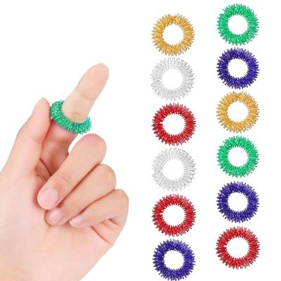 China Promotional Toys/Fiddler Toys/Sensory Toys Fidget Toys Gold Color Sliver Color Finger Spring Acupressure Finger Massage Ring for sale