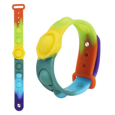 China Education Toys / Stir Toys / To Relieve To Stress New Design Decompression Stirring Person Toys Relax Silicone Wristband Finger Pop Bubble Wristband For Kids for sale