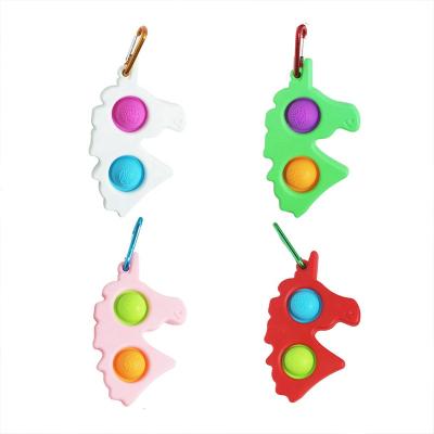 China Promotional Toys/Fidgety Person Toys/Noise Dimple Bubble Key Chain Simple Unicorn Shape Key Chain Finger Design Noise Bubble New for sale