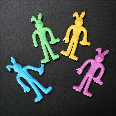 China TPR Promotion Gift Plastic Capsule Toys TPR Material Sticky Animals Rabbit Shape Sticky Toys for sale