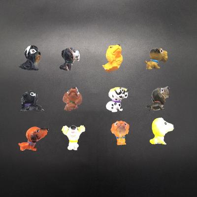 China Promotional Toys / 12 Designs High Quality Plastic Dog Figure For Capsule / Small Dog Figure With Printing for sale