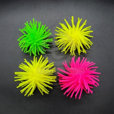 China For Stirrer Toys Plastic Selling Capsule Toys Macarons Color TPR Material Rubber Stretch Soft Spike Ball for sale