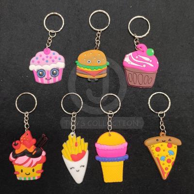 China Children's Toys The Lovely Custom Made Hamburger Chips Key Chain Promotional Gift Silicone Toys For Children for sale