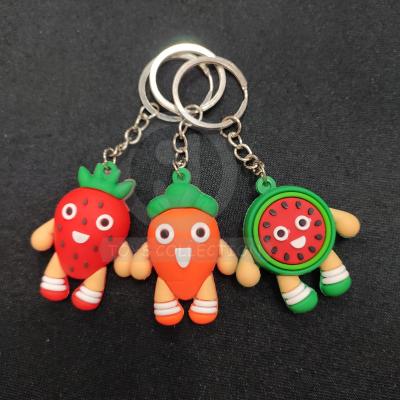 China Children's Toys Wholesale Key Chain Cartoon Toy Promotional Gift For Children Lovely Fruit 3D Design Figure for sale