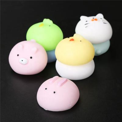 China Mochi Toys Wholesale TPR Kawaii Material Squeeze Toy Mochi Stress Animals Squeeze Toy for sale