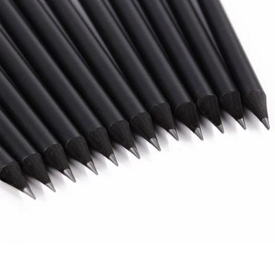 China Promotional Pencil Black Wooden Sharpening Pencil With Logo HB Custom Pencil for sale