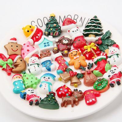 China China Christmas Series Resin DIY Accessories Patch Cell Phone Case Stationery Box Hairpin Accessories for sale