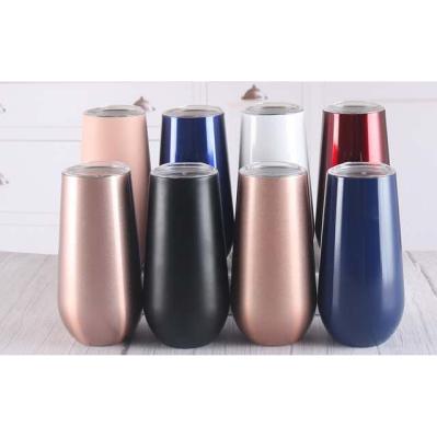 China Wholesale 12oz Milk Mug Tumbler 304 Stainless Steel Wine Glass Ice Viable Custom Egg Shaped Insulated Beer Mug for sale