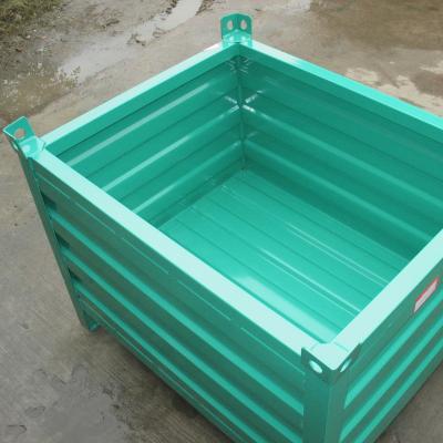 China Corrosion Protection 2000kg Per Piece Loading Capacity Stackable Corrugated Steel Containers for sale