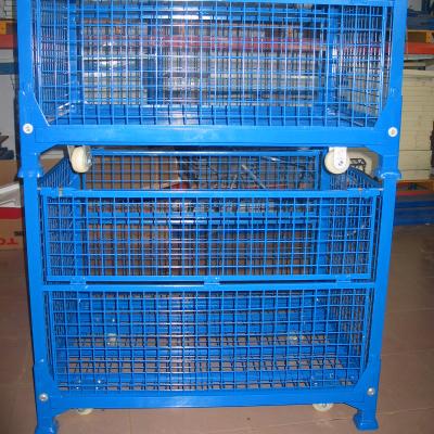 China Corrosion Protection Warehouse Equipment Iron Wire Cage Mesh Collapsible Collapsible Container for sale