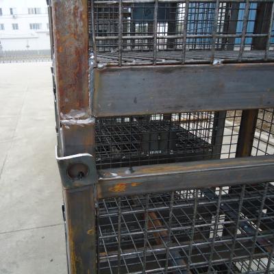 China Corrosion Protection Foldable Heavy Duty Logistics Wire Mesh Container for sale