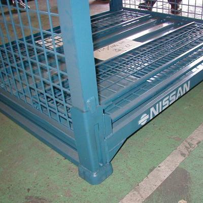 China Corrosion Protection 1000kg Per Piece Loading Capacity 50*50mm Wire Mesh Foldable Powder Coating Wire Mesh Container for sale