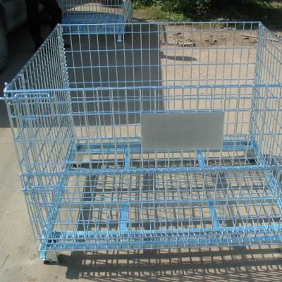 China With heavy duty collapsible truckle warehouse wire mesh container for sale