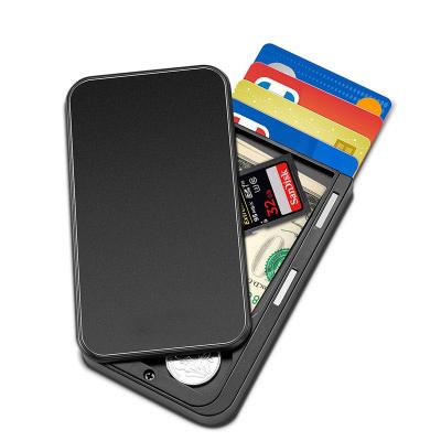 China Custom Made Luxury Premium Male Anti-theft Magnetic Auto Card Box Shift Credit Card Rfid Ultrathin Card Holder Carbon for sale