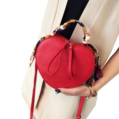 China PU Heart Shape Design Fashion Shoulder Bag Multifunctional Tote Bag Crossbody Bag For Girls for sale