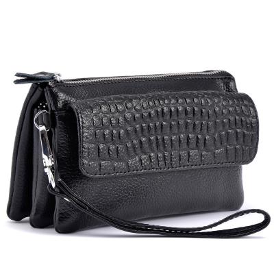 China Popular Universal Mini Crossbody Bag Real Leather Clutch Wrist Bag Hand Purse Cash Bag Wallet for sale